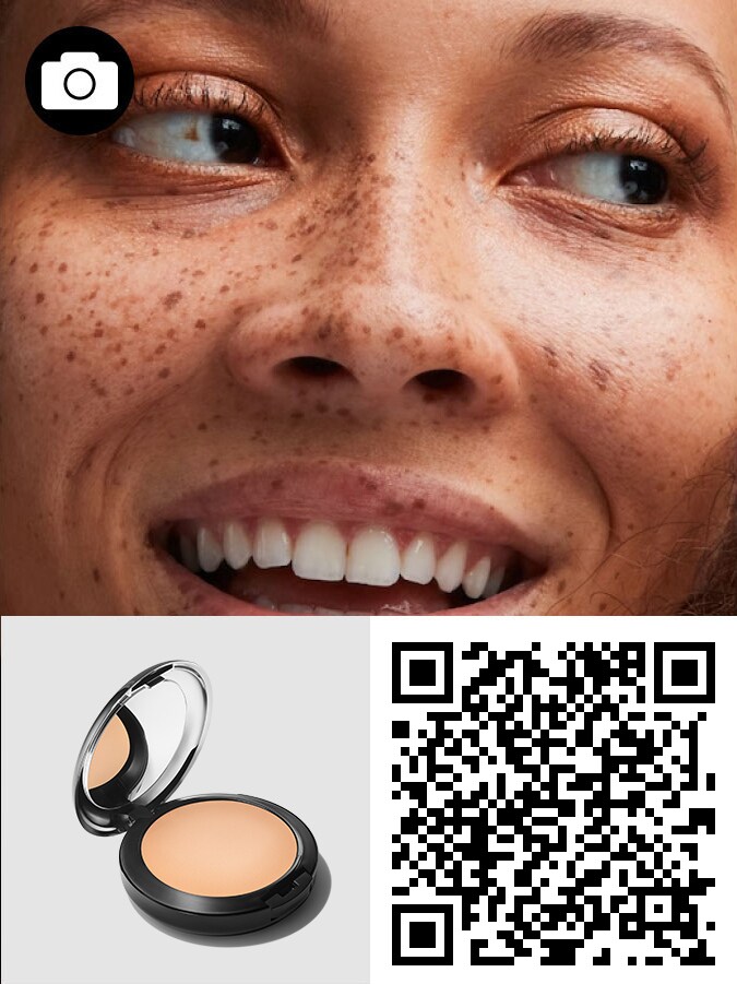 QR code and model's face for STUDIO RADIANCE FACE AND BODY RADIANT SHEER FOUNDATION.